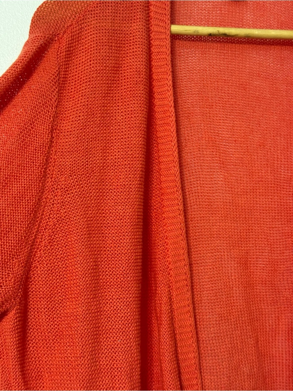 J. Jill Open-Front Orange Cardigan Sweater linen blend flaw - Picture 6 of 9